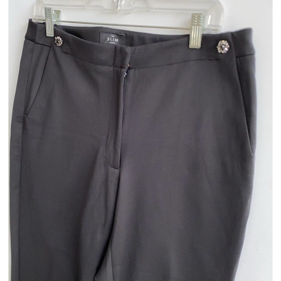 White House Black Market The Slim Ankle Pant Ponte Black High Rise Jewel Size 12 - Picture 2 of 6